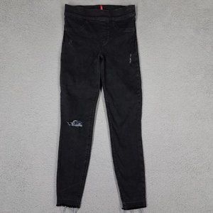 Spanx Women's Small Jeans Distressed Ankle Skinny Pull On Slimming Stretch Black